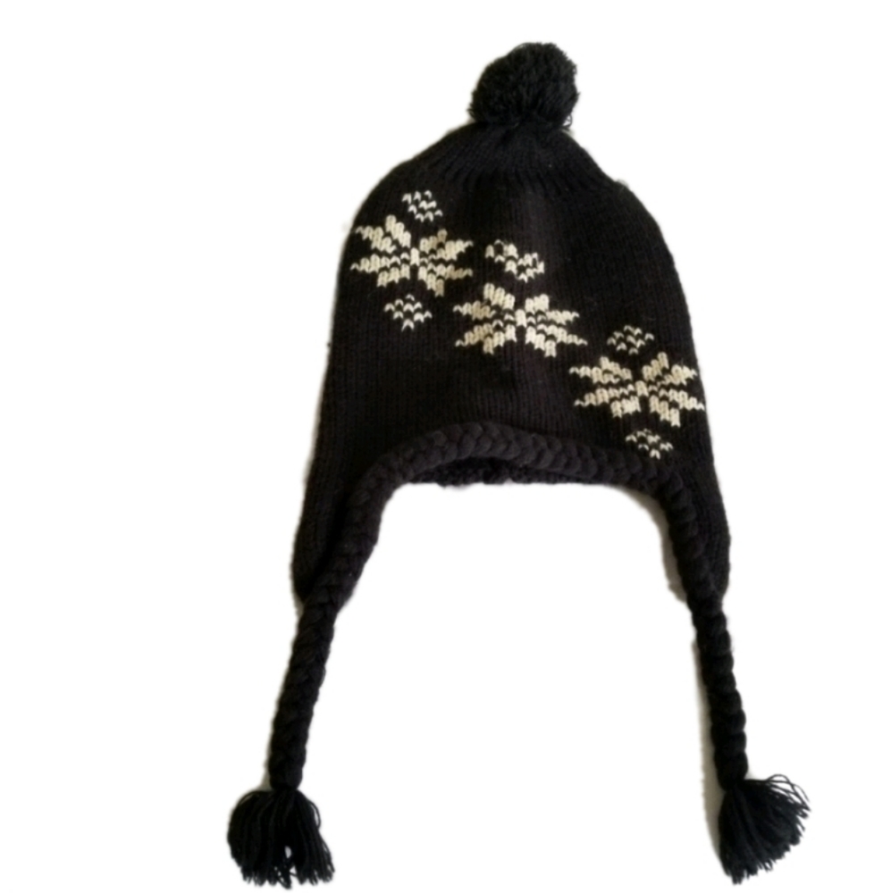Black Snowflake Beanie